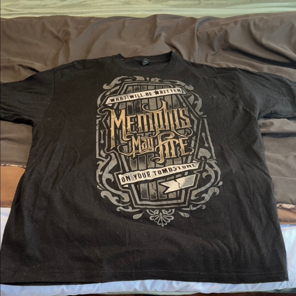 Mens Memphis May Fire On Your Tombstone Tshirt XXL